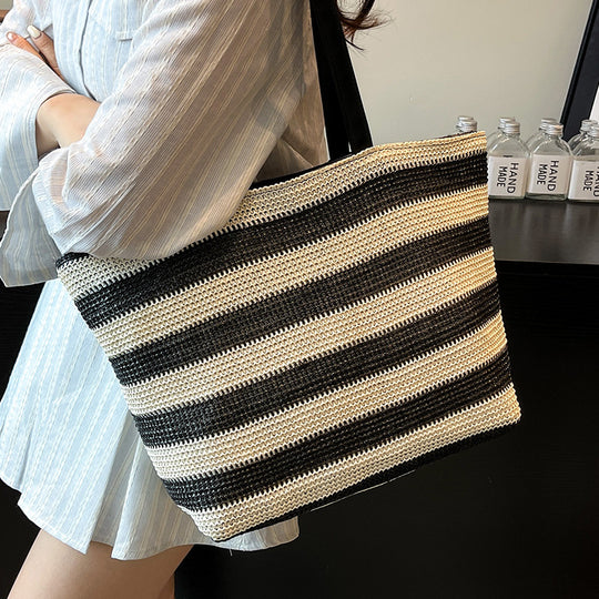 Damen Tragetasche mit maritimem Streifen-Design und robusten Tragegriffen Nord Taschen
