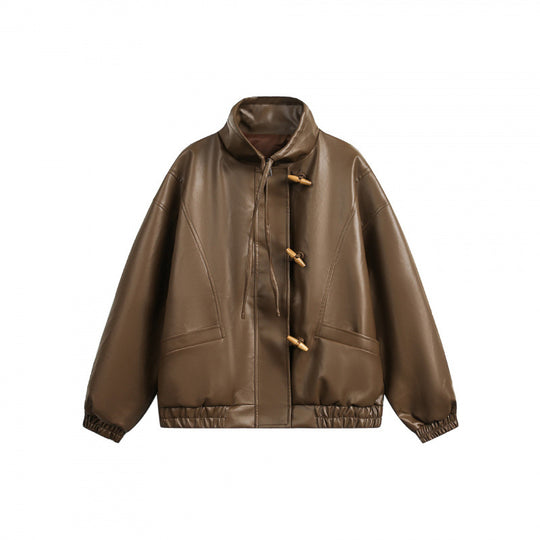 Unisex Kurz geschnittene Oversize-Jacke mit Knebelverschlüssen, hohem Stehkragen und elastischem Saum Nord Taschen