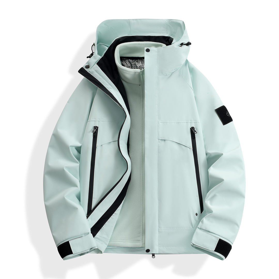 Damen wasserdichter modularer Parka mit abnehmbarer Fleece-Innenjacke und technischer Kapuze Nord Taschen