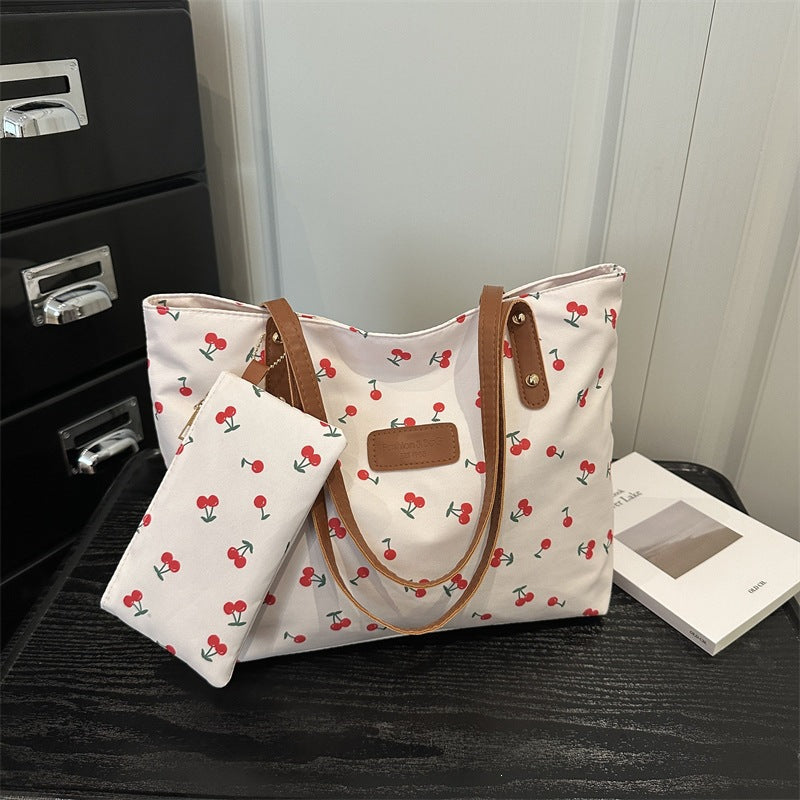Damen praktische Handtasche mit Kirschmotiv Nord Taschen