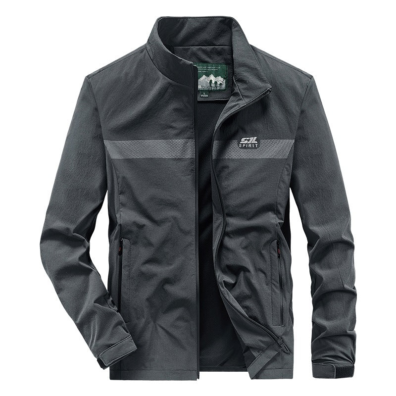 Herren Softshell‑Outdoorjacke mit Stehkragen, wind‑ und wasserabweisender Membran & reflektierendem Bruststreifen Nord Taschen
