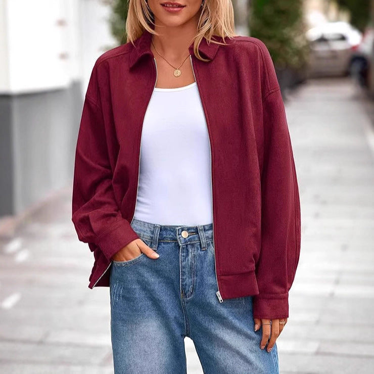 Damen lässige Übergangsjacke mit hohem Kragen und Reißverschluss Nord Taschen