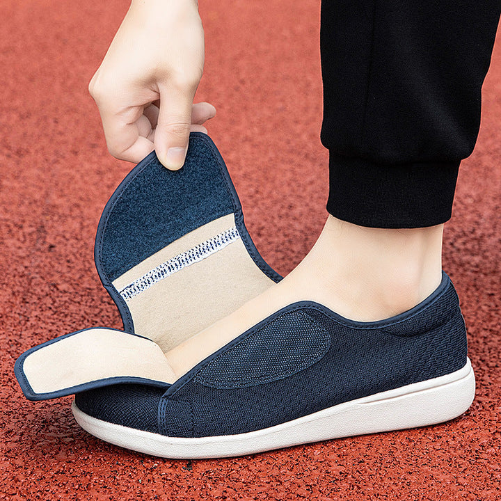 Herren nan orthopädischer Pantoffel mit verstellbarem Klettverschluss, atmungsaktivem Mesh und stoßdämpfender Schaumstoffsohle