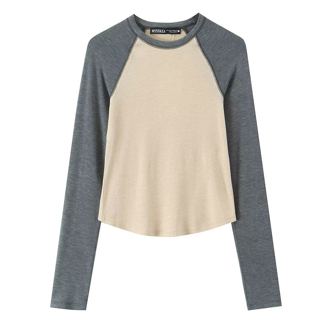 Damen Langarm-Raglanshirt aus weichem Jersey mit leicht tailliertem Schnitt Nord Taschen