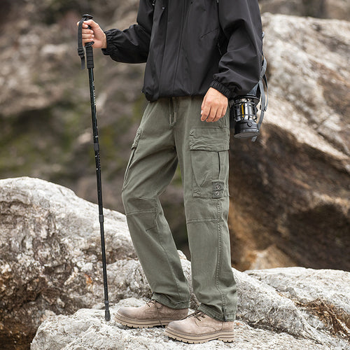 Herren Outdoor-Cargo-Hose mit verstellbarem Tunnelzugbund, Knieverstärkung und Mehrfachtaschen Nord Taschen