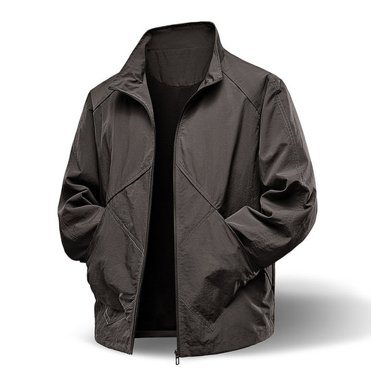 Herren Leichte technische Zip‑Jacke mit Stehkragen, Raglanärmeln & Utility‑Einsätzen Nord Taschen