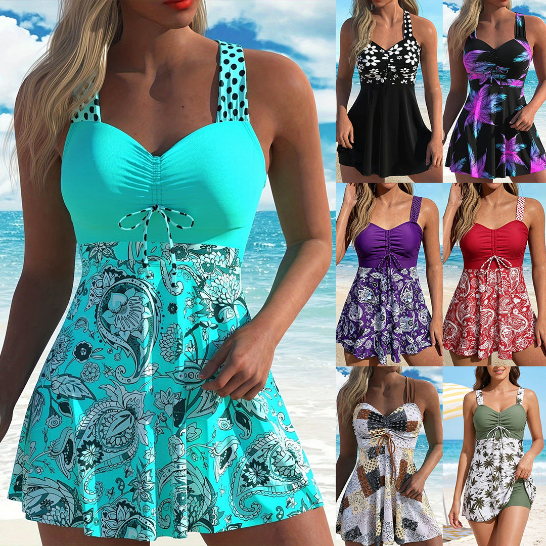 Damen Figurumspielender Tankini mit modischem Rock