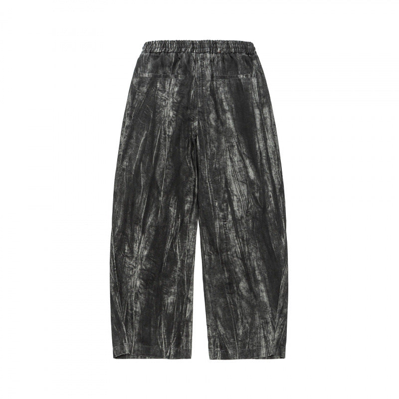 Unisex Weite Cropped-Hose mit asymmetrischen Lageinsätzen, elastischem Bund und beschichteter Struktur Nord Taschen