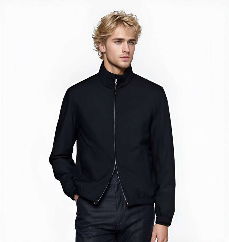 Herren Leichter Windbreaker mit Stehkragen und Zwei-Wege-Reißverschluss Nord Taschen