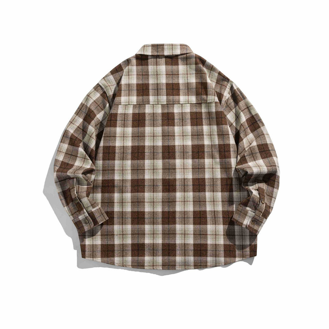Herren Karo‑Flanell Overshirt im Boxy‑Cut mit Pattentasche Nord Taschen