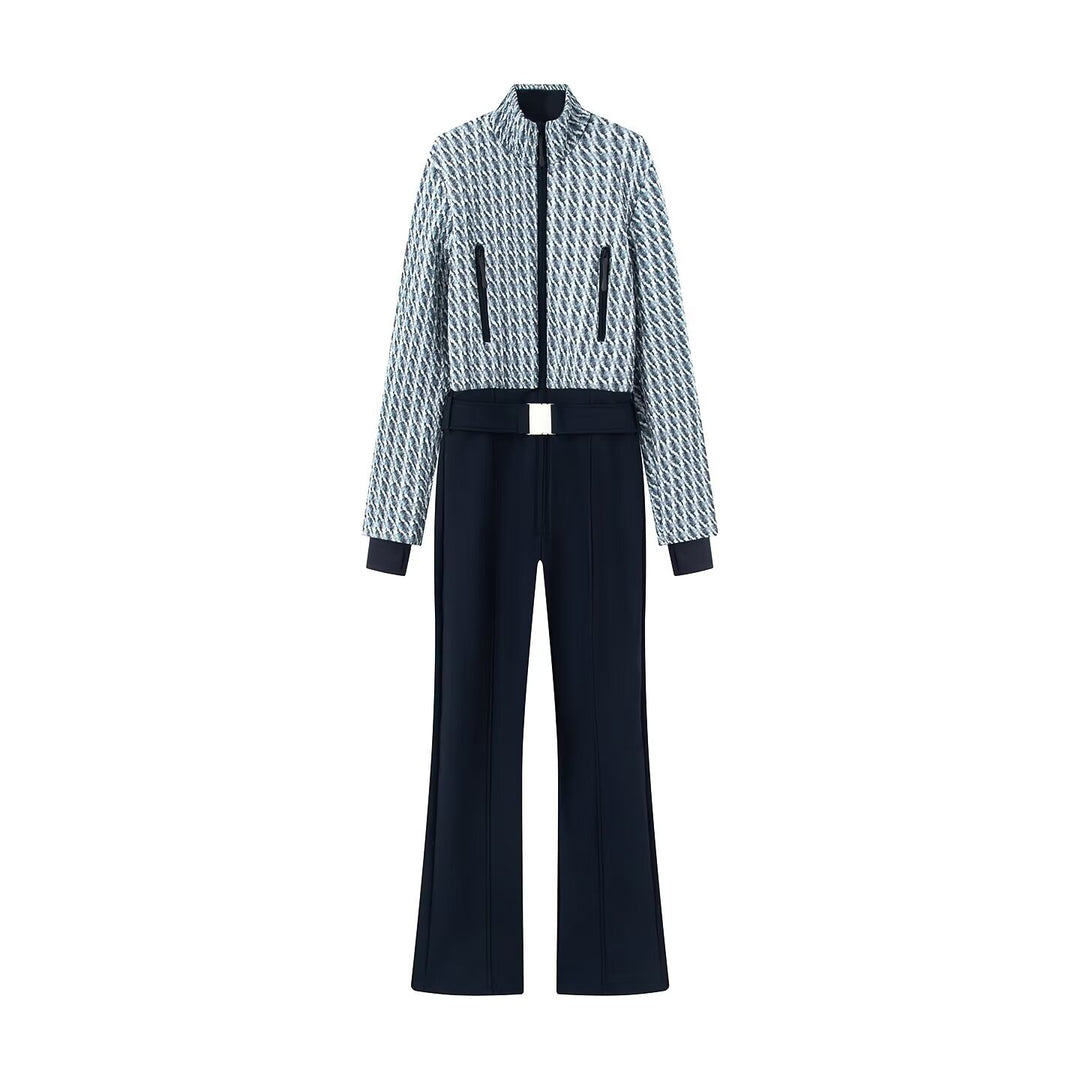 Damen 10+ Cropped gesteppte Blousonjacke mit Stehkragen und High‑Waist Palazzo‑Hose Nord Taschen