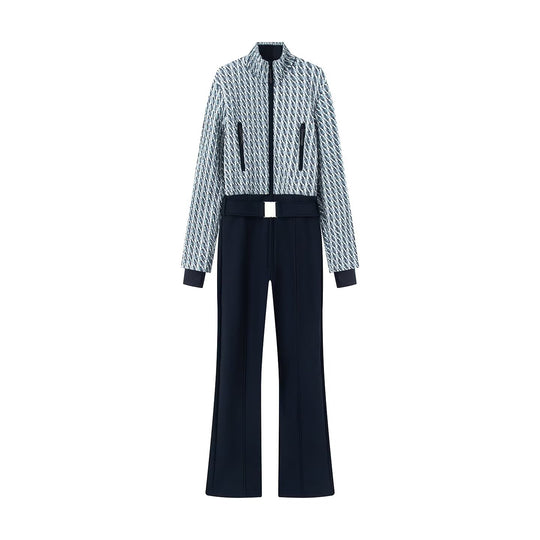 Damen 10+ Cropped gesteppte Blousonjacke mit Stehkragen und High‑Waist Palazzo‑Hose Nord Taschen