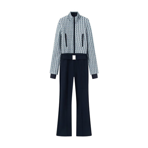 Damen 10+ Cropped gesteppte Blousonjacke mit Stehkragen und High‑Waist Palazzo‑Hose Nord Taschen