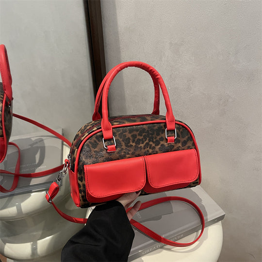 Damen Handtasche mit einzigartigem Leopardenmuster und praktischem Fächersystem Nord Taschen