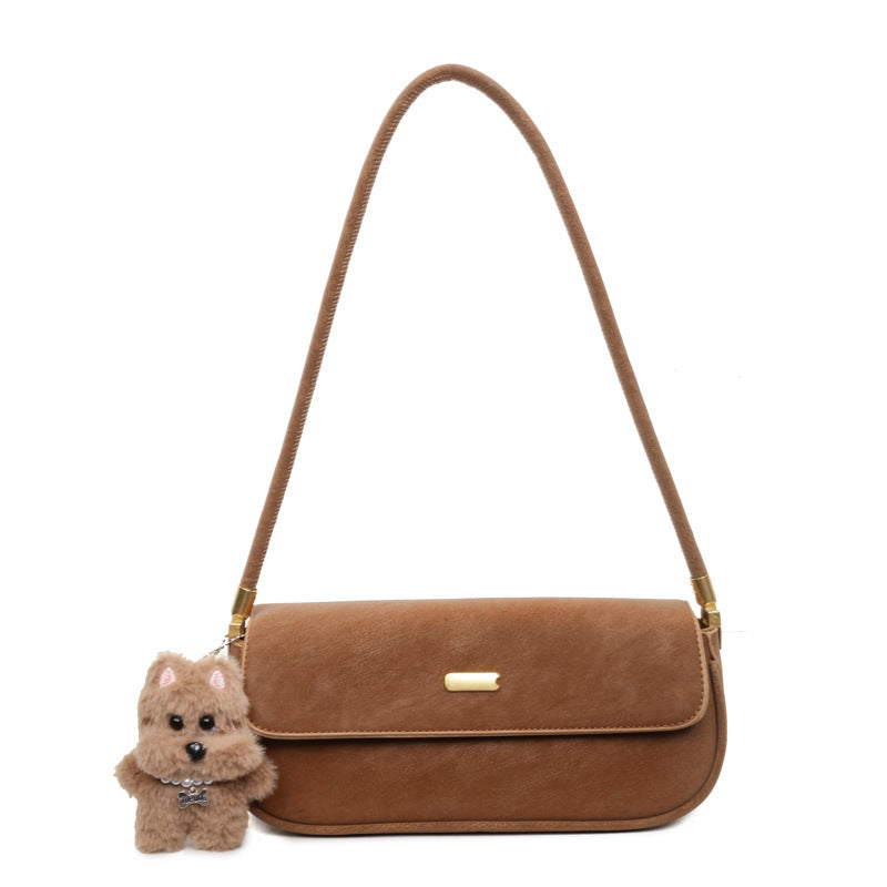 Damen elegante Umhängetasche mit charmantem Teddy-Anhänger Nord Taschen