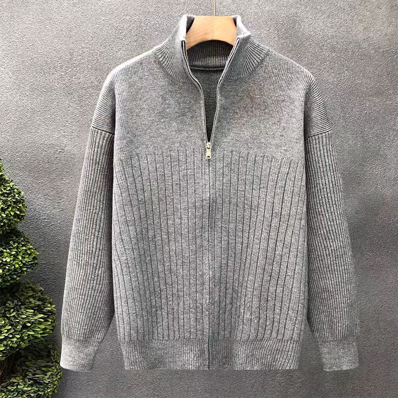 Herren Oversize Feinstrick-Pullover mit halbem Reißverschluss und markanter Rippenstruktur Nord Taschen