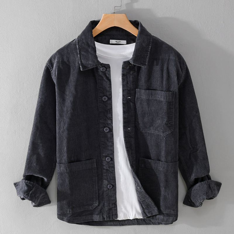 Herren Cord-Überhemdjacke mit aufgesetzten Taschen und legerem Schnitt Nord Taschen