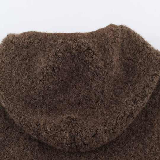 Damen Teddy-Fleece-Weste mit Kapuze, Reißverschluss und aufgesetzten Taschen Nord Taschen