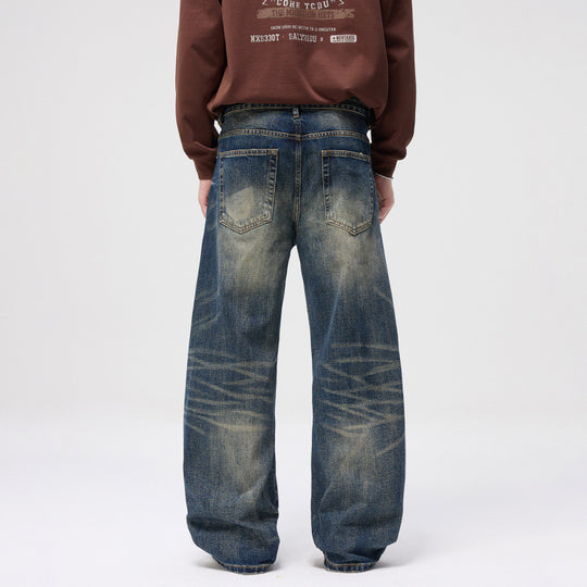 Damen High-Waist Ballon-Jeans mit Used-Waschung und weitem Statement-Bein Nord Taschen