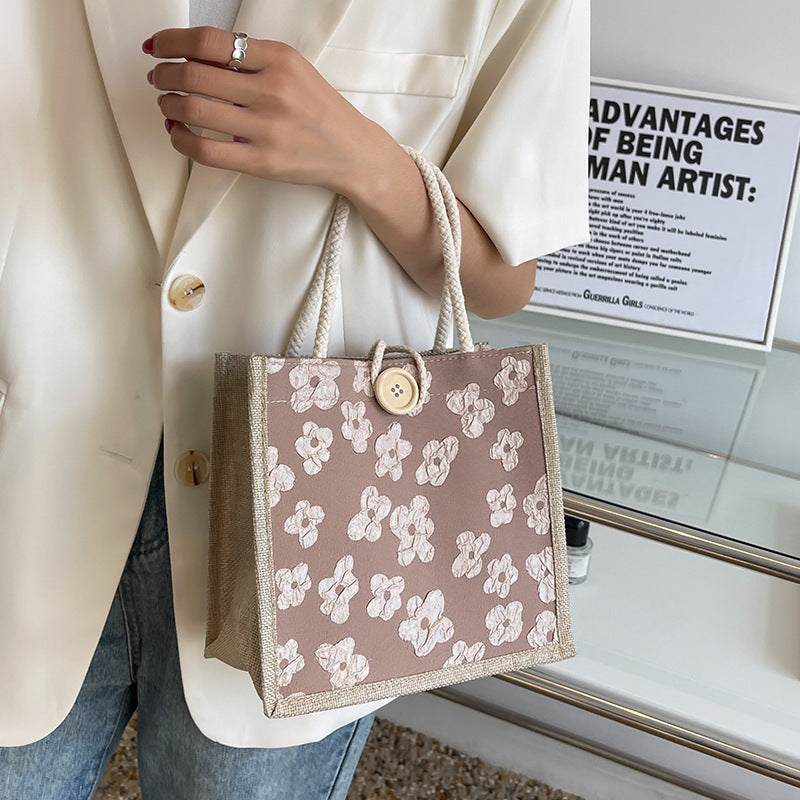 Damen Stoff Tragetasche mit floralem Design Nord Taschen