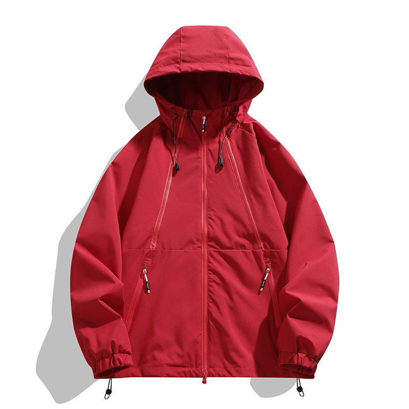 Unisex Leichter Kapuzen-Windbreaker mit wasserabweisender Oberfläche, Reißverschlusstaschen und Kordelzug Nord Taschen