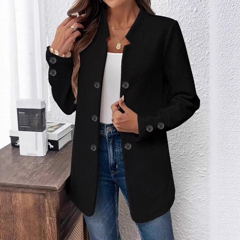 Damen Taillierter Longblazer mit strukturierter Stepp-Optik Nord Taschen