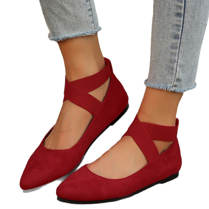 Damen elegante Ballerinas mit verstellbarem Riemchendesign