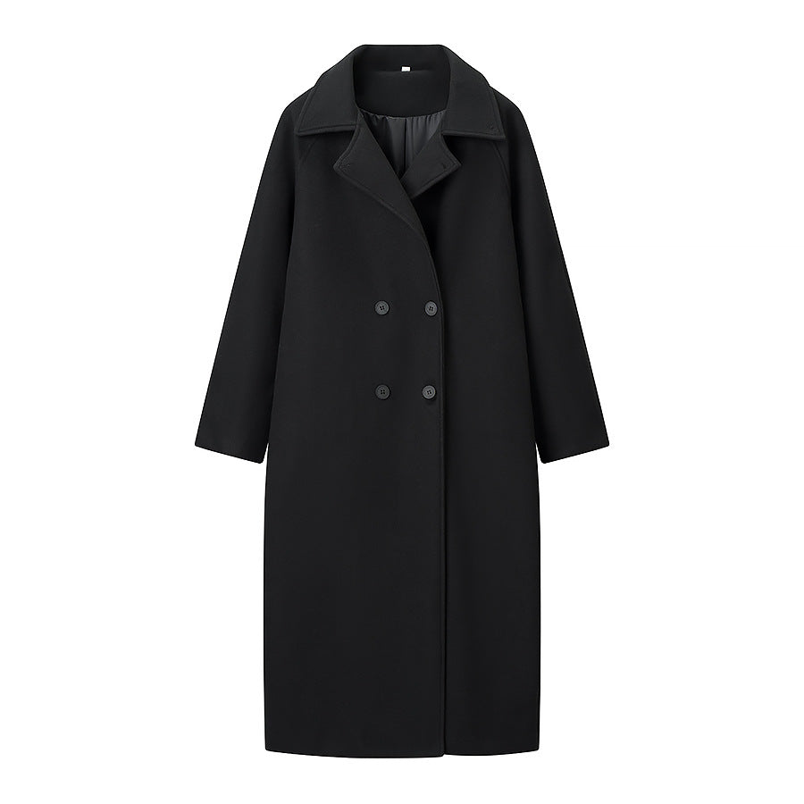Damen Doppelreihiger Oversize-Wollmix-Mantel mit fallendem Revers und langer Silhouette Nord Taschen