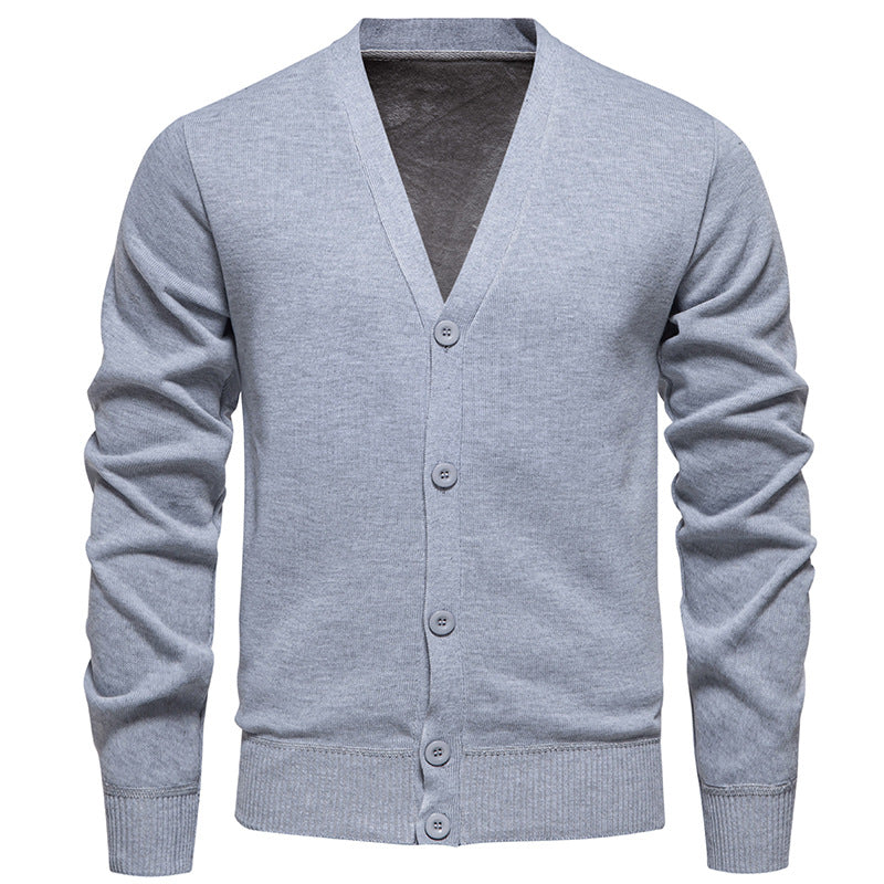 Herren Feinstrick-Cardigan mit V-Ausschnitt, schmaler Silhouette und Rippabschlüssen Nord Taschen
