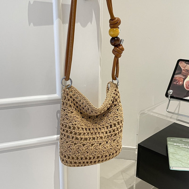 Damen gehäkelte Umhängetasche mit dekorativen Details Nord Taschen
