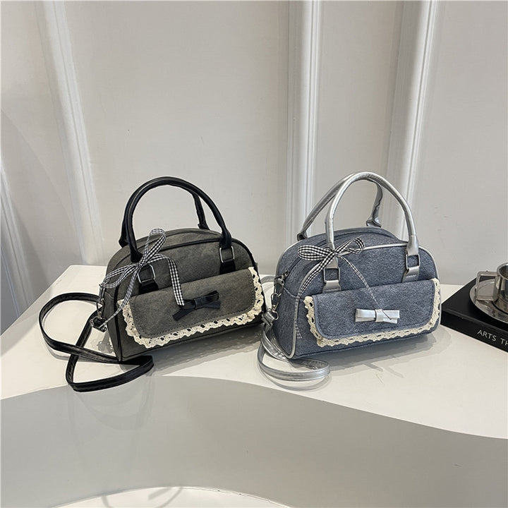 Damenhandtasche mit exquisiten Rüschen und kreativem Schleifendetail Nord Taschen