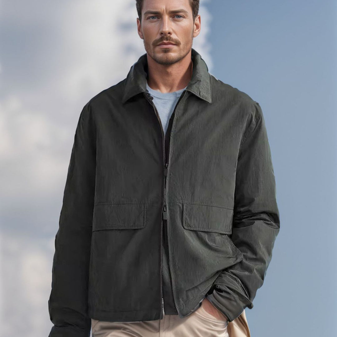 Herren Leichte Utility-Blousonjacke mit Hemdkragen und aufgesetzten Pattentaschen Nord Taschen