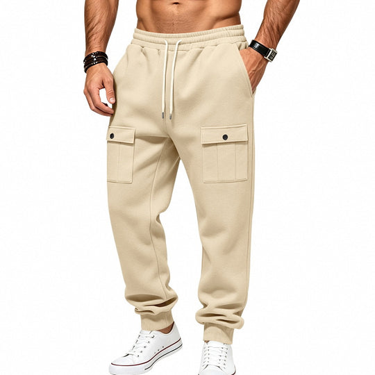 Herren Cargo-Jogginghose mit Bündchen, Tunnelzug und aufgesetzten Klappentaschen Nord Taschen