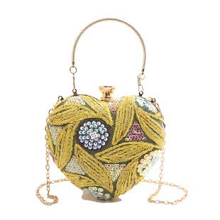 Damen Herzform Clutch mit aufwendiger Bead-Applikation Nord Taschen