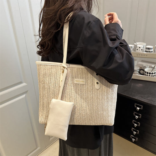 Damen Tragetasche mit geflochtenem Design und abnehmbarem Innenfach Nord Taschen