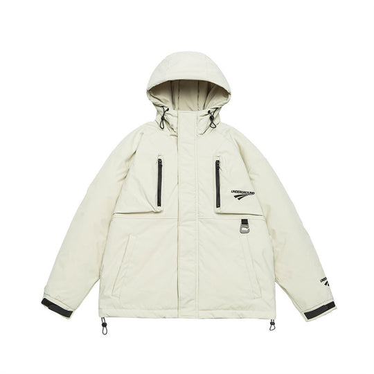 Unisex Technische wattierte Parka Jacke mit Kapuze und Reißverschluss-Brusttaschen Nord Taschen