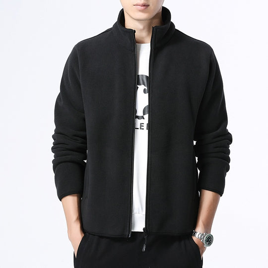 Herren Fleecejacke mit Stehkragen, durchgehendem Reißverschluss & Eingrifftaschen Nord Taschen