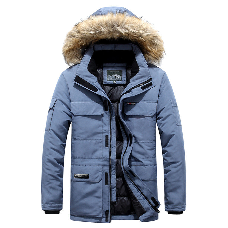 Herren Wattierter Parka mit Kunstfellkapuze, wind- und wasserabweisender Hülle Nord Taschen