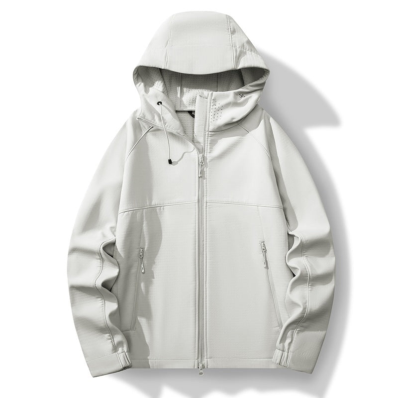 Herren Atmungsaktive Softshell-Hybridjacke mit Kapuze, Fleece-Innenfutter und Zwei-Wege-Reißverschluss Nord Taschen