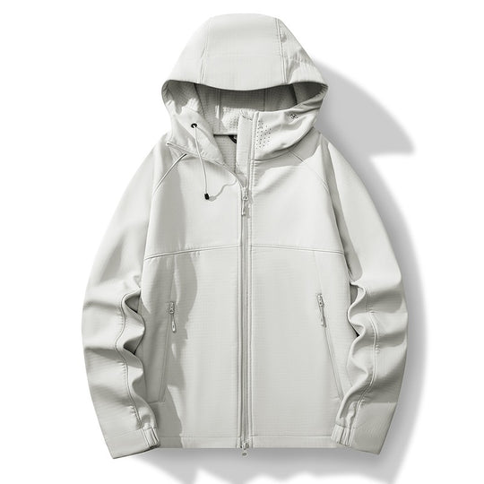 Herren Atmungsaktive Softshell-Hybridjacke mit Kapuze, Fleece-Innenfutter und Zwei-Wege-Reißverschluss Nord Taschen