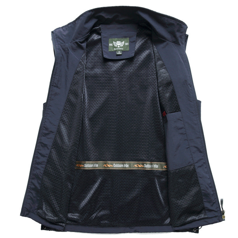 Herren leichte multifunktionale Utility-Weste mit Mesh-Futter und verstellbarem Saum Nord Taschen