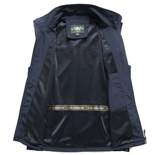Herren leichte multifunktionale Utility-Weste mit Mesh-Futter und verstellbarem Saum Nord Taschen