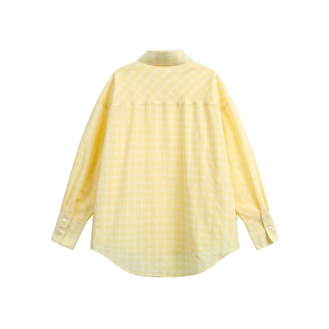 Damen Oversize-Bluse mit feinem Karomuster, Drop-Shoulder und verlängerter Rückenpartie Nord Taschen