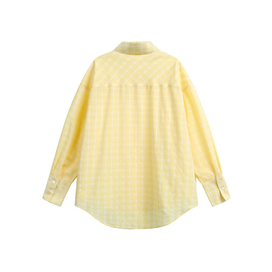 Damen Oversize-Bluse mit feinem Karomuster, Drop-Shoulder und verlängerter Rückenpartie Nord Taschen