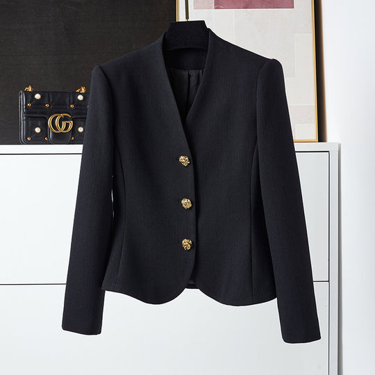 Damen Eleganter Blazer mit goldenem Knopfdetail Nord Taschen