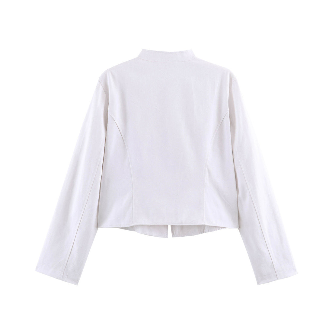 Damen Kurze Husarenjacke mit dekorischen Schlaufen und Stehkragen Nord Taschen