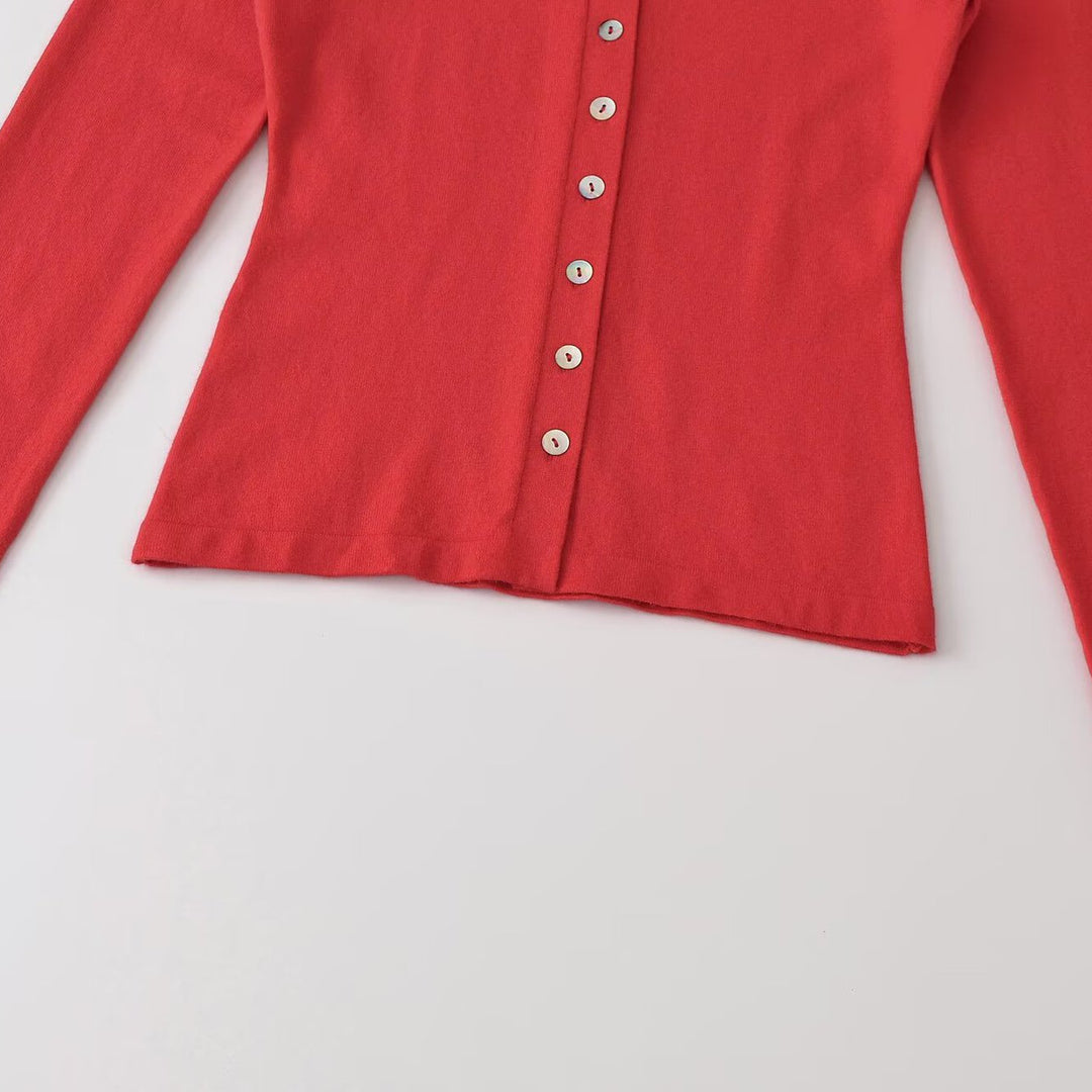 Damen Feinstrick-Cardigan mit Hemdkragen und durchgehender Knopfleiste Nord Taschen