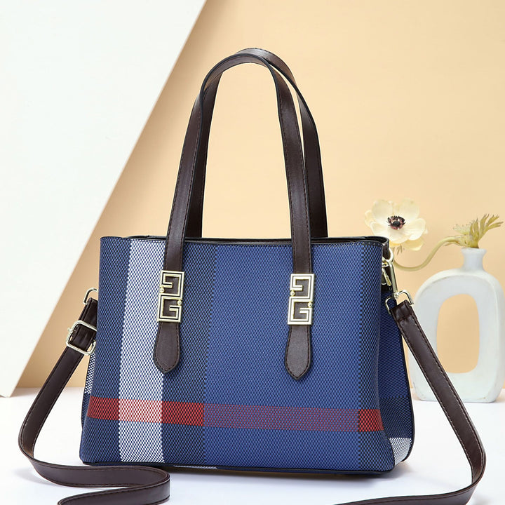 Damen Designer Handtasche mit stilvollem Karomuster und verstellbarem Schulterriemen Nord Taschen
