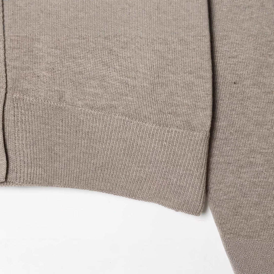 Damen Klassischer Feinstrick-Cardigan mit zarter Spitzenkante Nord Taschen