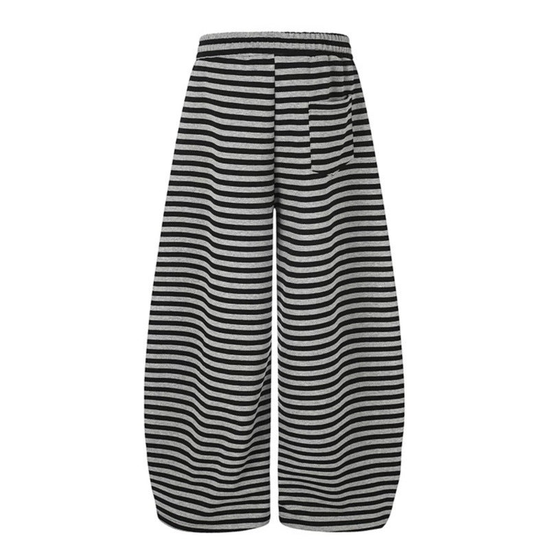 Damen Weite Palazzo-Loungehose mit hohem Komfortbund, Tunnelzug und Fotopatch-Details Nord Taschen